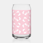 Baby voetafdrukken, baby's voet, voetstappen, roze blikvorm glas (Links)