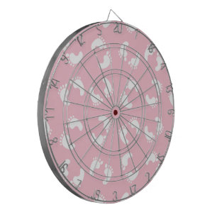 Baby voetafdrukken, baby's voet, voetstappen, roze dartbord