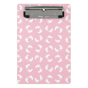 Baby voetafdrukken, baby's voet, voetstappen, roze mini klembord