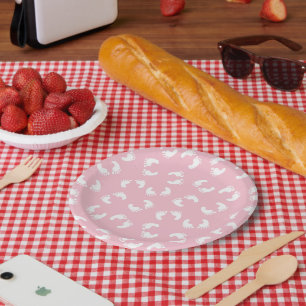 Baby voetafdrukken, baby's voet, voetstappen, roze papieren bordje