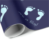Baby Voetafdrukken (Boy) Cadeaupapier (Rol Hoek)