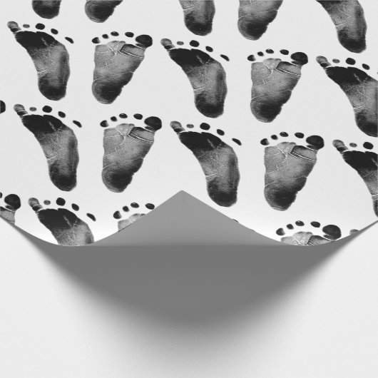 Baby voetafdrukken cadeaupapier (Hoek)