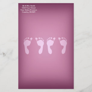 Baby voetafdrukken (Girl Twins) Briefpapier