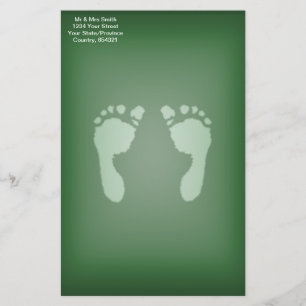 Baby voetafdrukken (groen) briefpapier