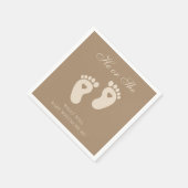 Baby Voetafdrukken Hij of zij Bruin Geslacht Onthu Servet (Hoek)