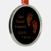 Baby voetafdrukken metalen ornament (Rechts)