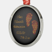 Baby voetafdrukken metalen ornament (Links)