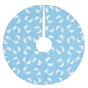 Baby Voetafdrukken, Voetjes, Voetstappen, Blauw, J Kerstboom Rok