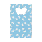 Baby Voetafdrukken, Voetjes, Voetstappen, Blauw, J Kredietkaart Flessenopener (Voorkant)