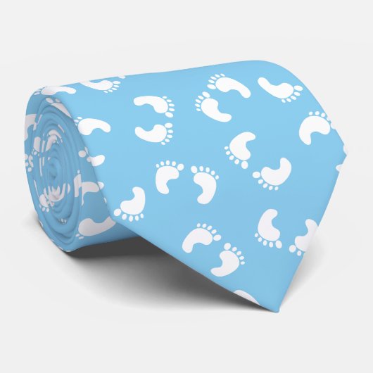Baby Voetafdrukken, Voetjes, Voetstappen, Blauw, J Stropdas (Opgerold)