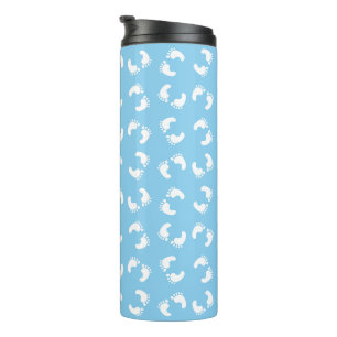 Baby Voetafdrukken, Voetjes, Voetstappen, Blauw, J Thermosbeker