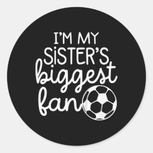 Baby Voetbal Grote Zusters Grootste Fan Voor Peute Ronde Sticker