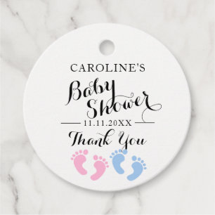 Baby Voeten Geslacht Onthullen Roze Blauw Baby sho Bedankjes Labels