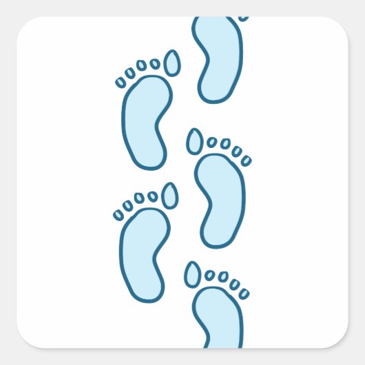 Baby voetstappen vierkante sticker (Voorkant)