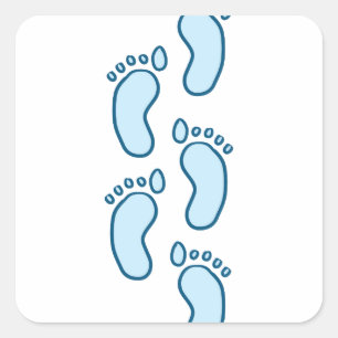 Baby voetstappen vierkante sticker