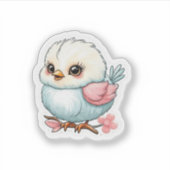 Baby vogel op een tak sticker (Voorkant)