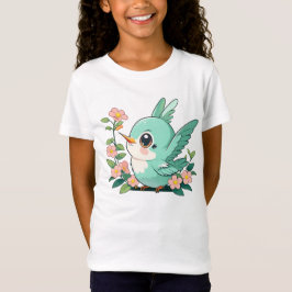 Baby vogels met haar bloem t-shirt