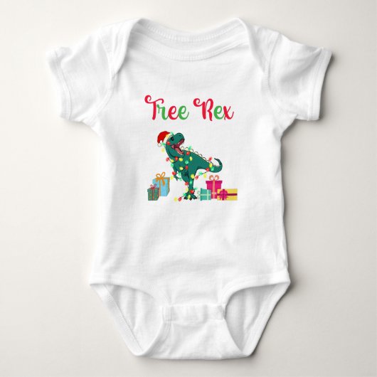 baby voor drie rex - kerst romper (Voorkant)