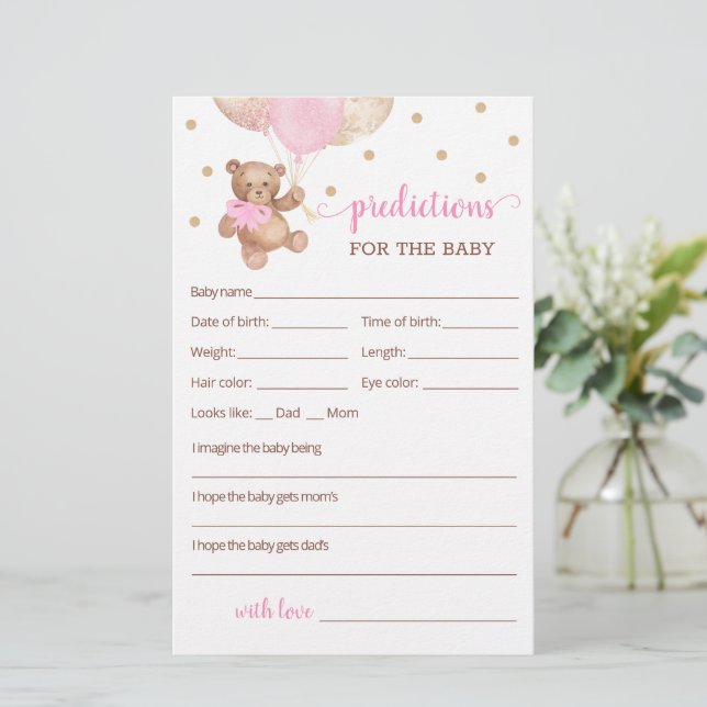 Baby voor het Baby shower Teddy Bear (Staand voorkant)