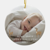 Baby voor kerstmis 1 keramisch ornament (Voorkant)