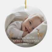 Baby voor kerstmis 1 keramisch ornament (Achterkant)
