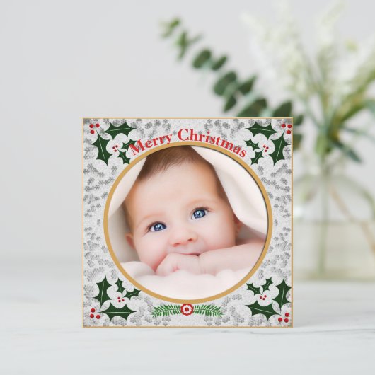 Baby voor prettige kerstfeestdagen - Aangepast Feestdagenkaart (Staand voorkant)