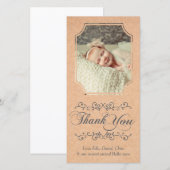 Baby voor schrijftypografie bedankkaart (Voorkant / Achterkant)