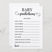 Baby voorspelling Baby shower game Programma (Voorkant / Achterkant)