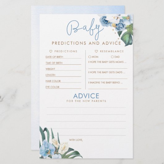 Baby voorspelling en adviesgame (Voorkant / Achterkant)