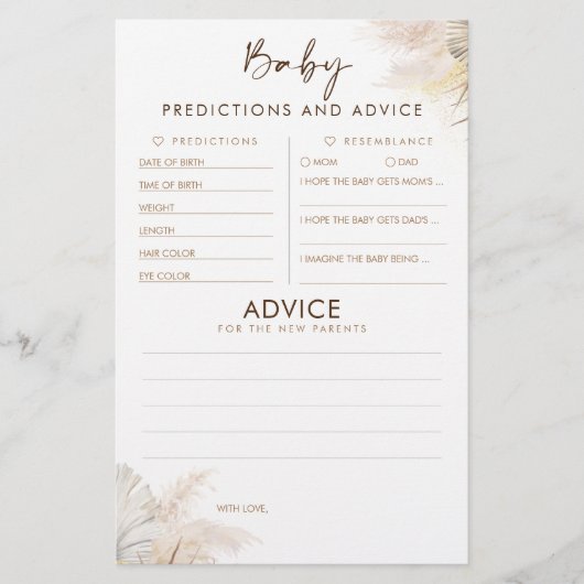 Baby voorspelling en adviesgame (Voorkant)