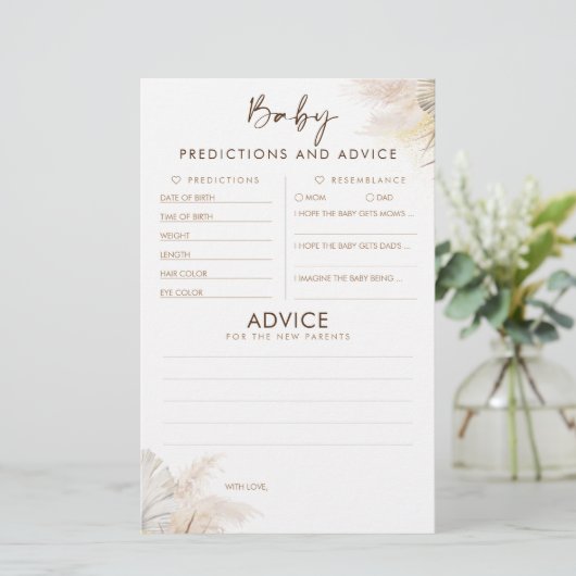 Baby voorspelling en adviesgame (Staand voorkant)