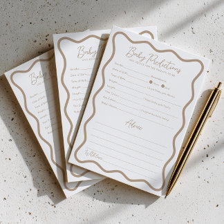 Baby Voorspellingen Advies Baby Shower Spel Beige