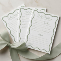 Baby Voorspellingen Advies Baby Shower Spel Groen