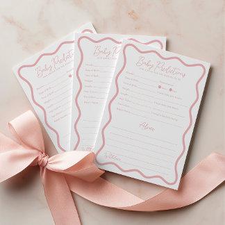 Baby Voorspellingen Advies Baby Shower Spel Roze