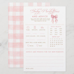 Baby Voorspellingen & Advies Boog Baby Shower Spel