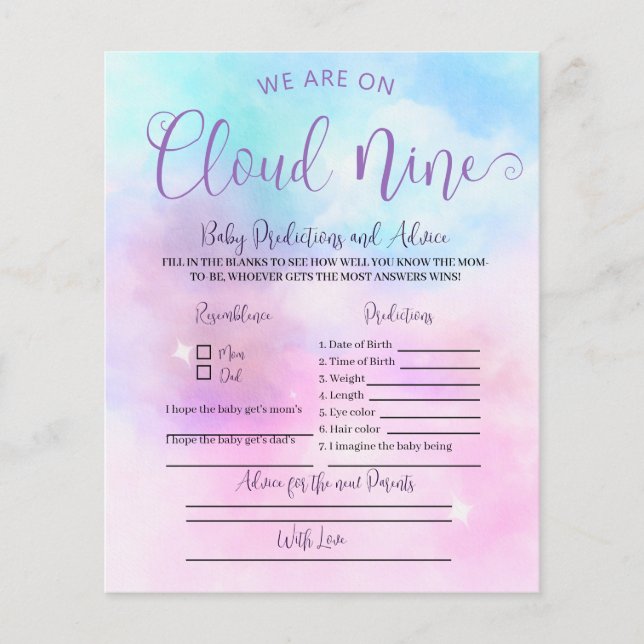 Baby Voorspellingen en Advies spel (Voorkant)