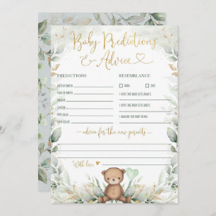 Baby Voorspellingen en advies Teddy Bear Greenery  Kaart