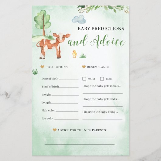 Baby voorspellingen en Baby shower (Voorkant)