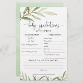 Baby voorspellingen kaart greenery gold (Voorkant / Achterkant)