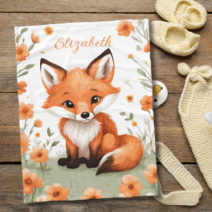 Baby Vos Perzik Bloemen Baby Shower Cadeau Fleece Deken