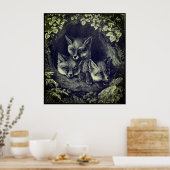  baby vossenbos poster (Keuken)