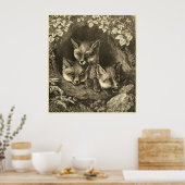  baby vossenbos poster (Keuken)