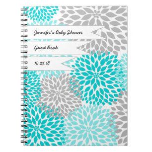 Baby Vrijgezellenfeest Guest Book turquoise grijs Notitieboek