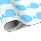 Baby walvis kawaii cartoon kind cadeaupapier (Rol Hoek)