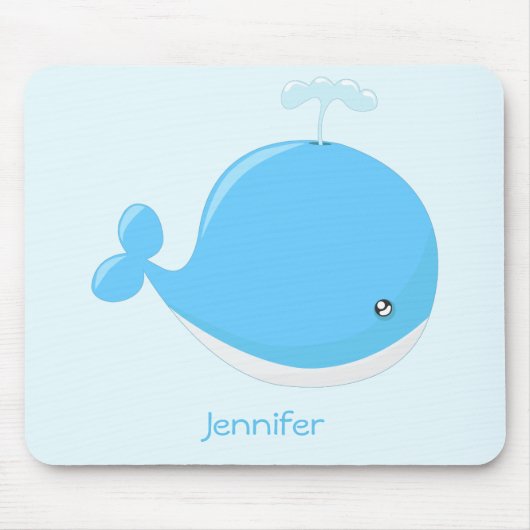Baby walvis kawaii cartoon kind muismat (Voorkant)