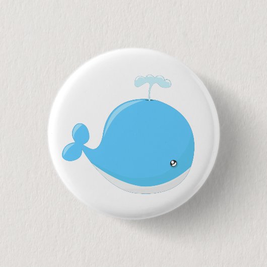 Baby walvis kawaii cartoon kind ronde button 3,2 cm (Voorkant)