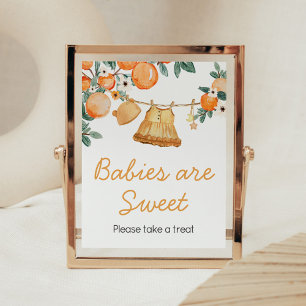 Baby waslijn Oranje fruitbaby's zijn zoet Poster