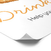 Baby waslijn Oranje vruchten Baby shower Drinken Poster (Hoek)