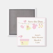 Baby Wasserij (roze) Magneet (Voorkant / Achterkant)