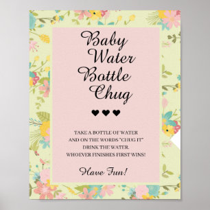 Baby Water Bottle Chug Baby shower Poster du jeu